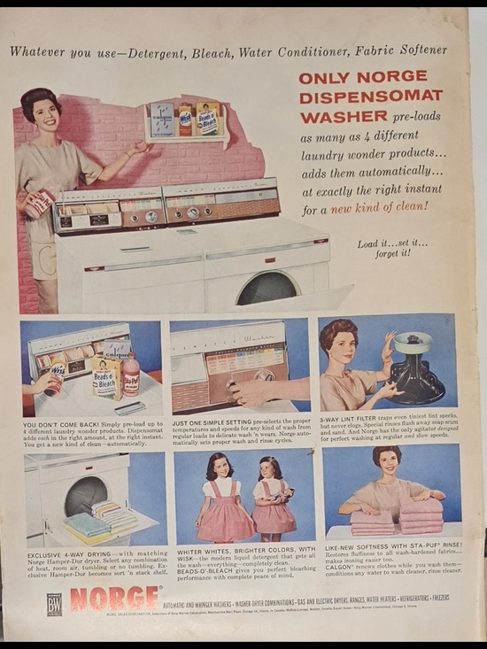 Norge Other - Vintage 1954 Norge Dispensomat Washer Magazine Print Ad - Mint Condition